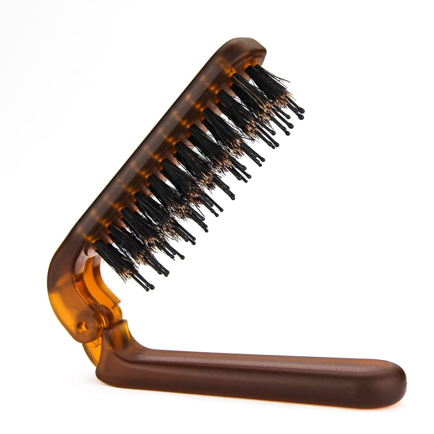 Travel Folding Hair Brush Collapsable Portable Pocket Boar Bristle Hair Brush for Thin Thick Hair Mini HairBrushfor Men Women Kids Thick Thin Curly Straight Wet Dry Hair Restore Shine