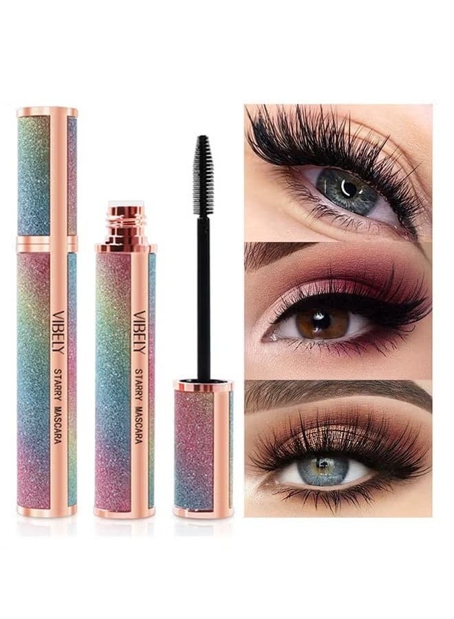 Starry Mascara Fiber Lash Mascara Lengthening and Thick Long Lasting Waterproof & Smudge-Proof All Day Exquisitely Full Long Thick Eyelashes