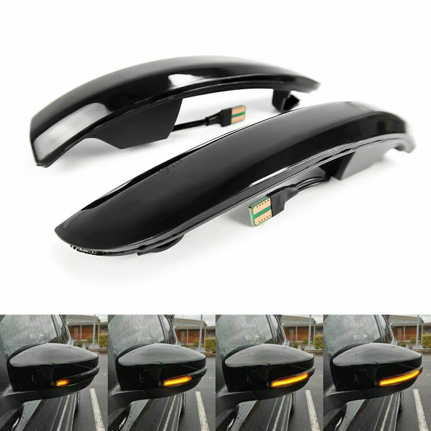Fuguang Sequential LED Side Mirror Lights Turn Signal Smoked Lens Compatible with Ford Kuga Escape Ecosport 20132018CMax 20132017Focus 20122018 SE ST RSAmber