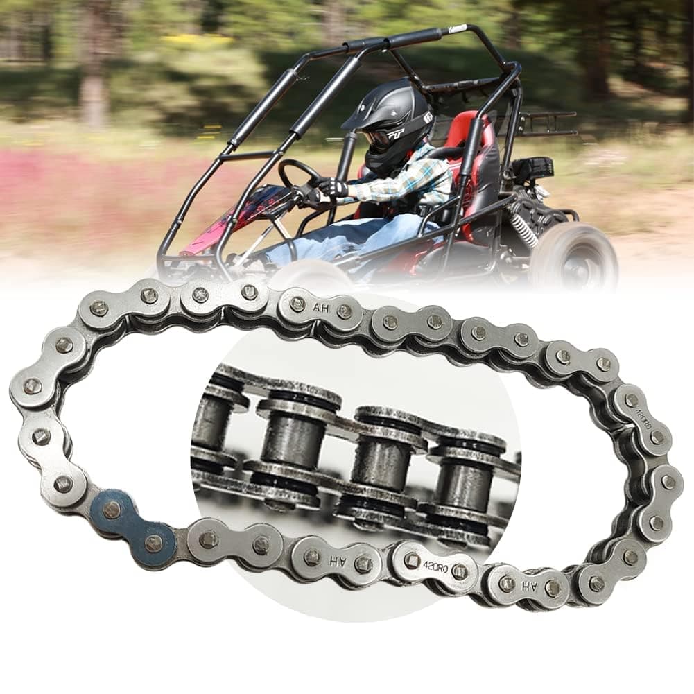 QYMOTO Upgraded KT196 ORing Drive Shaft Chain Go Kart Chain 420 RO32 Link Sealed Roller Chain for Coleman Powersports 196cc Go Kart Parts More Durable