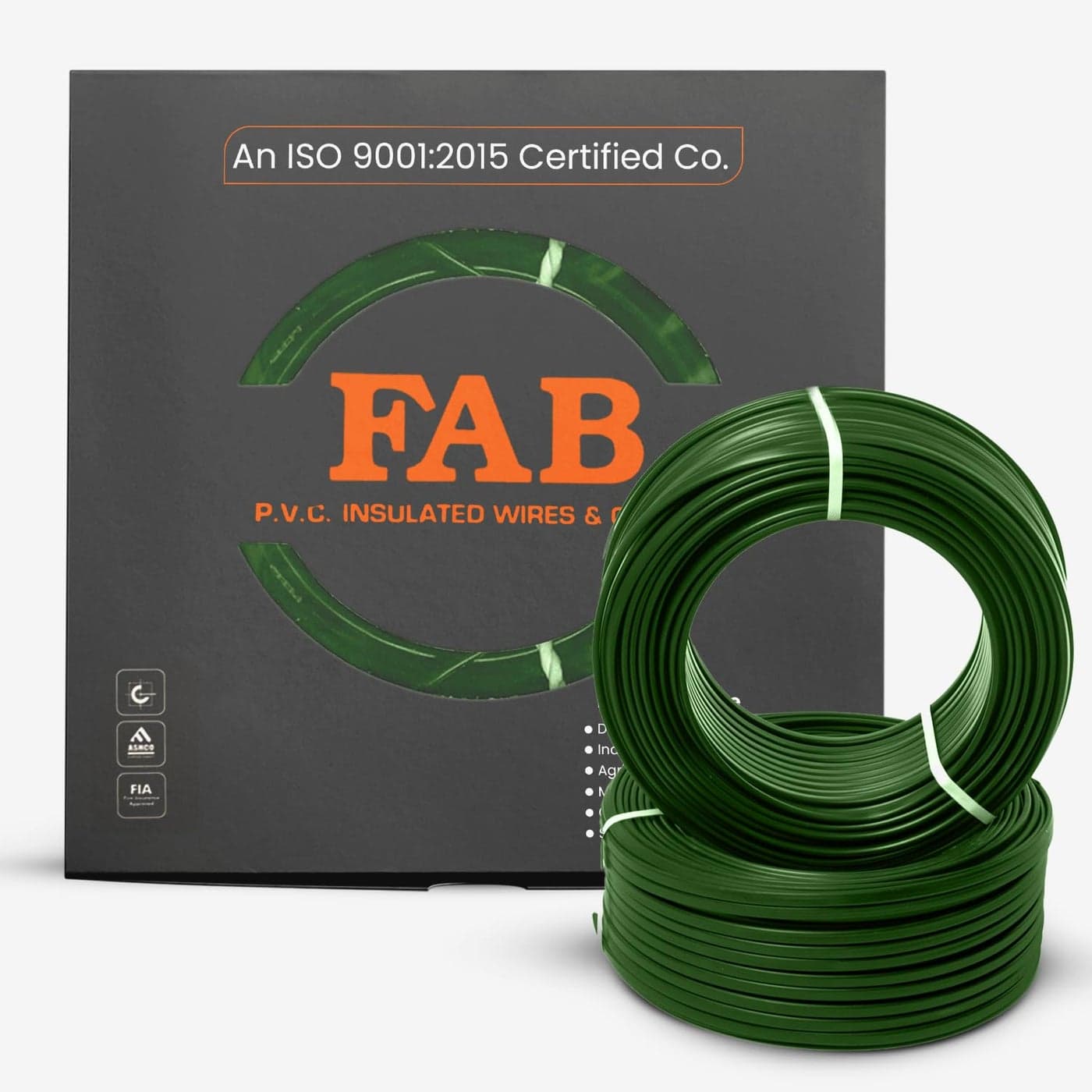 FAB PVC INSULATED WIRES CABLES 10mm 90m FR PVC Insulated CCA Copper Wire Single Core MultiStrand House Wiring Cable Gauge 10 No Green