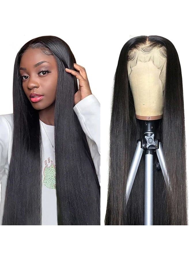 HD Lace Front Wigs Human Hair Pre Plucked 220% Density 13x5 Straight HD Lace Frontal Wig with Baby Hair 12A Transparent Lace Wigs for Black Women (20inch)