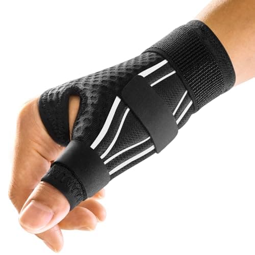 FREETOO Wrist and Thumb Brace Right Hand or Left Hand for Arthritis Pain and Support, Thumb Splint for Trigger Thumb, Finger Splint for Tendonitis, Sprain, MCP Pain Fits Palm 8.5''-10'' L/XL White