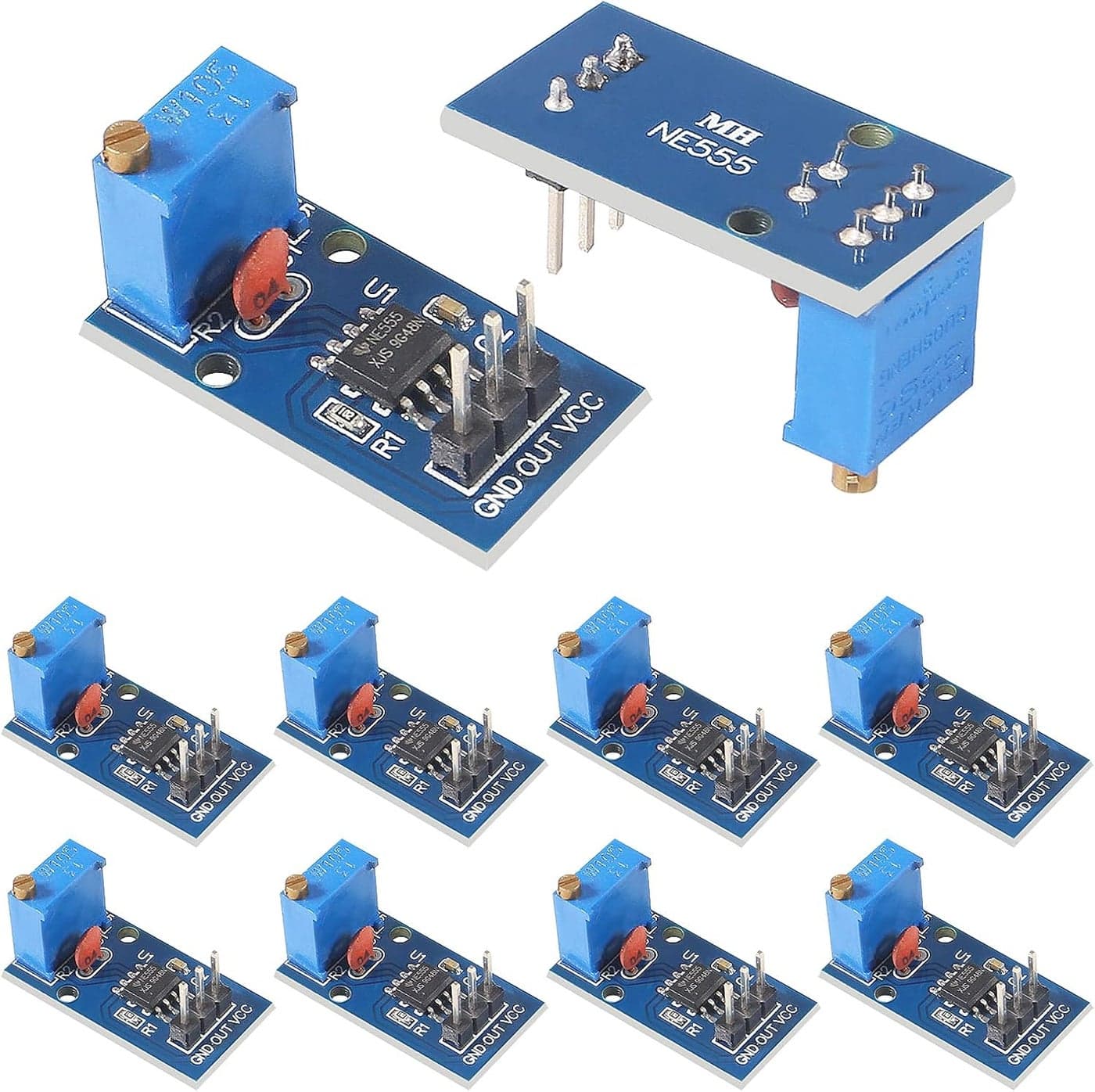 10pcs NE555 Adjustable Resistance Frequency Single Channel Output for Arduino Smart Car