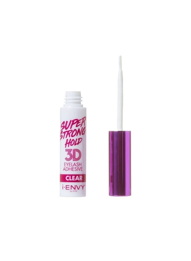 iENVY by KISS 3D Lash Glue Super Strong Hold (Clear) Brush On Type, Formaldehyde Free, Latex Free
