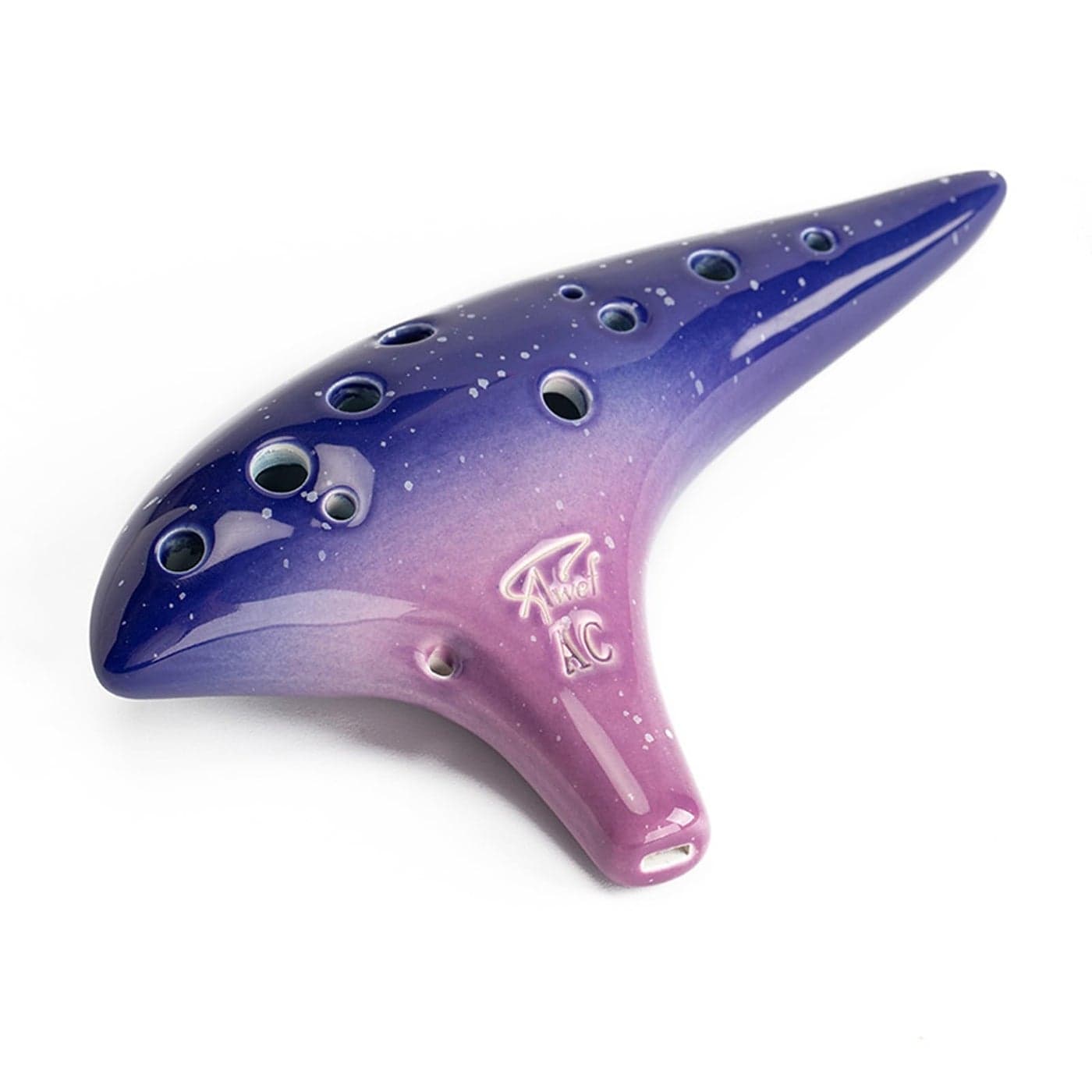 Ocean Notes 12 Hole Sweet Potato Ocarina Graceful Shape Pottery Ocarina in Alto C Starry Purple