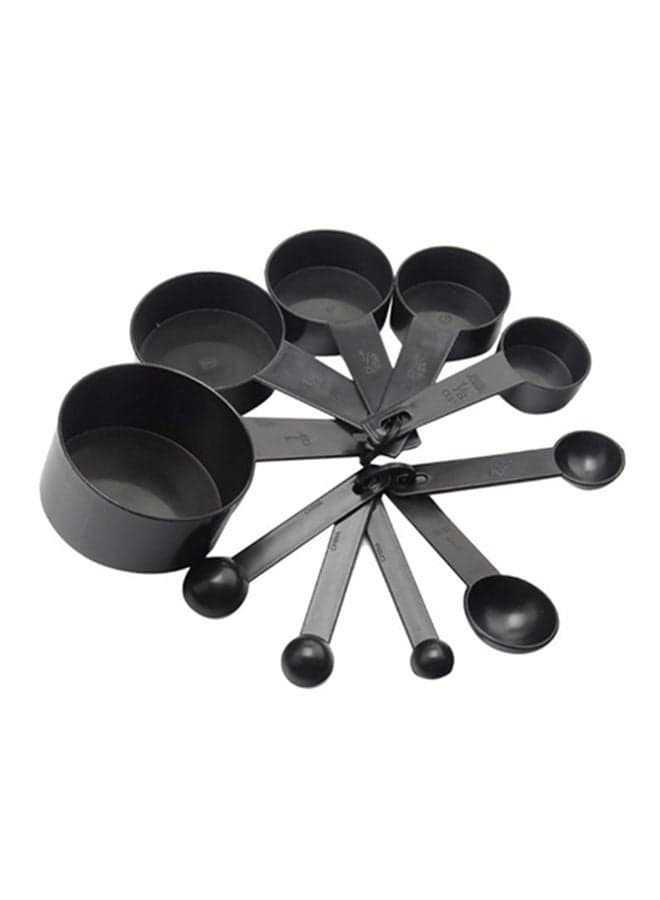 10-Piece Measuring Spoon Set Black 7cm