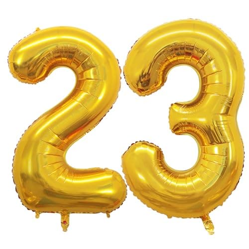 GOER Number 23 Balloons for 23rd Birthday Party Decorations42 Inch Jumbo Foil Helium 32 Balloons for 32nd Birthday Party Decoration Gold