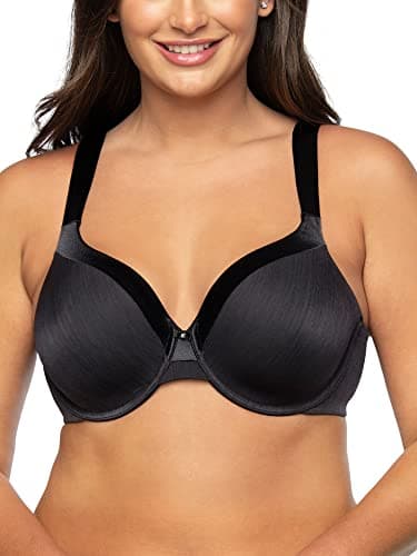 Vanity Fair Women's Illumination Full Figure Zoned-In Support Bra 76338, Midnight Black, 38DD