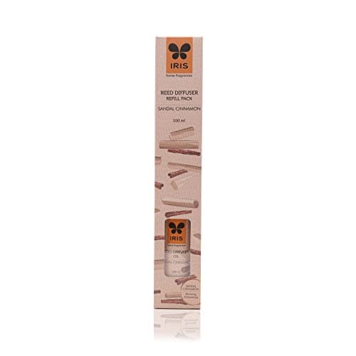 IRIS Sandal Cinnamon Reed Diffuser Refill Set - Premium Aromatherapy Fragrance Oil for Home, Office & Spa, Relaxation and Ambiance, Long-Lasting Aroma, Ideal Gift