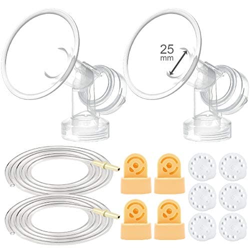Maymom Breast Pump Kit Compatible with Medela Pump in Style Advanced Breast Pumps2 Breastshields onepiece 25mm 4 Valve 6 Membrane 2 PumpinStyle Tubing Can Replace Medela Pumpin Style Valve