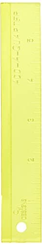 Colonial 6CMD AddAQuarter Ruler 6Inch Yellow