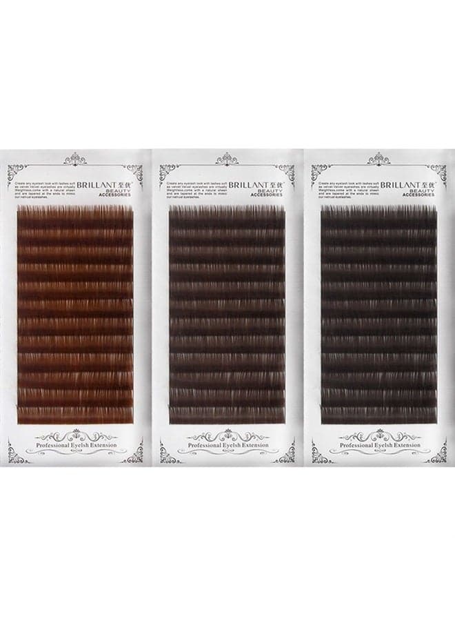 Scala Thickness 0.10mm C Curl Light Brown/Dark Brown/Black-Brown False lashes Individual Eyelash Extension Natural False Eyelashes (11mm, Black Brown)