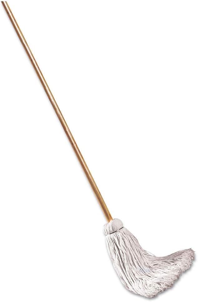 Boardwalk BWK112C 48 in Oak Wood Handle 12 oz Cotton Head Deck Mops White 6PiecePack