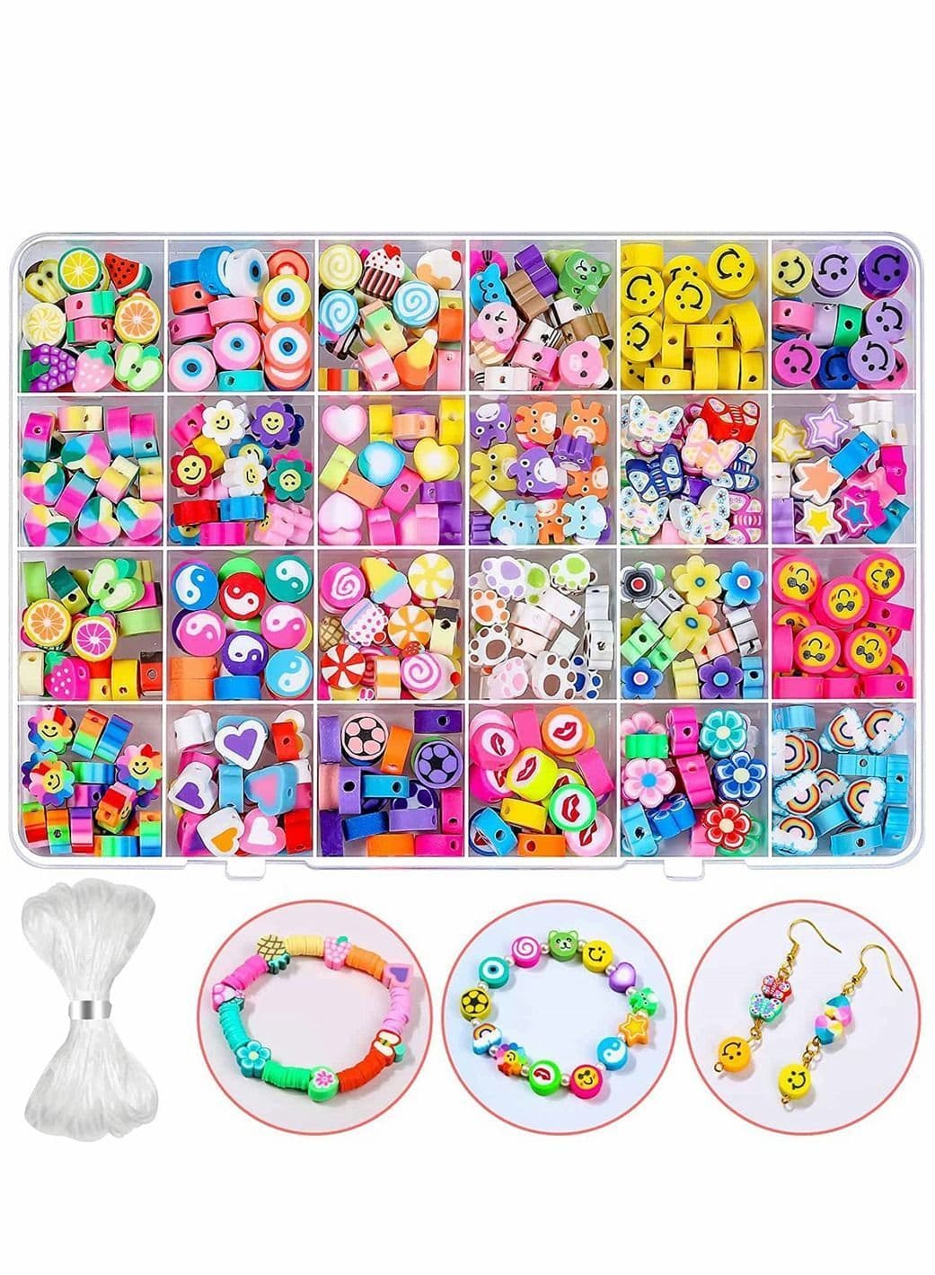 DIY Bead Set, 480pcs Children Pop Beads for Making Necklace Bracelet Ring, Art Craft & Jewellery Kit Kids Girls Age 4 5 6 7 8, 24 Types