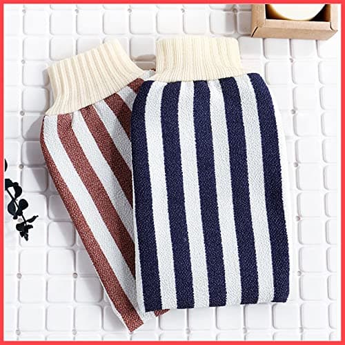 wolpin Set of 2 Pcs Bath Gloves Spa Massage Body Brush Cleaner Massage Exfoliator for High Lather Cleansing (Multicolor)
