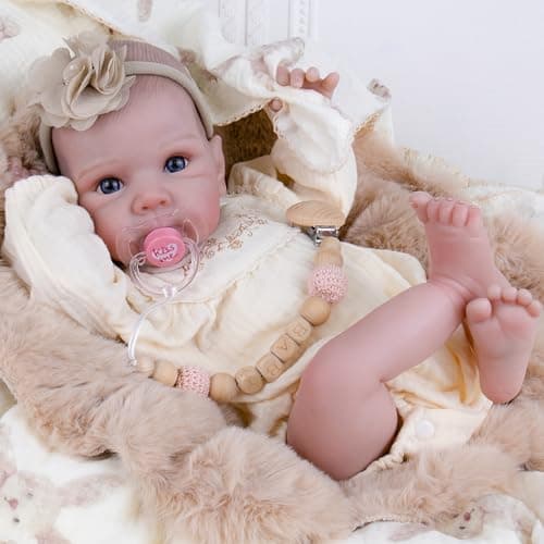 Milidool Realistic Reborn Baby Dolls 20 Inch Cute Lifelike Real Life Baby Dolls Newborn Baby Dolls Girl Soft Cloth Body with Accessories for 3 Year Old Girls Gifts
