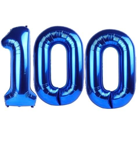 Navy Blue Number 100 Balloon 40 inch 100 Number Balloons 100th Navy Blue Birthday Decorations 100 Year Old Women Men Blue Party Supplies