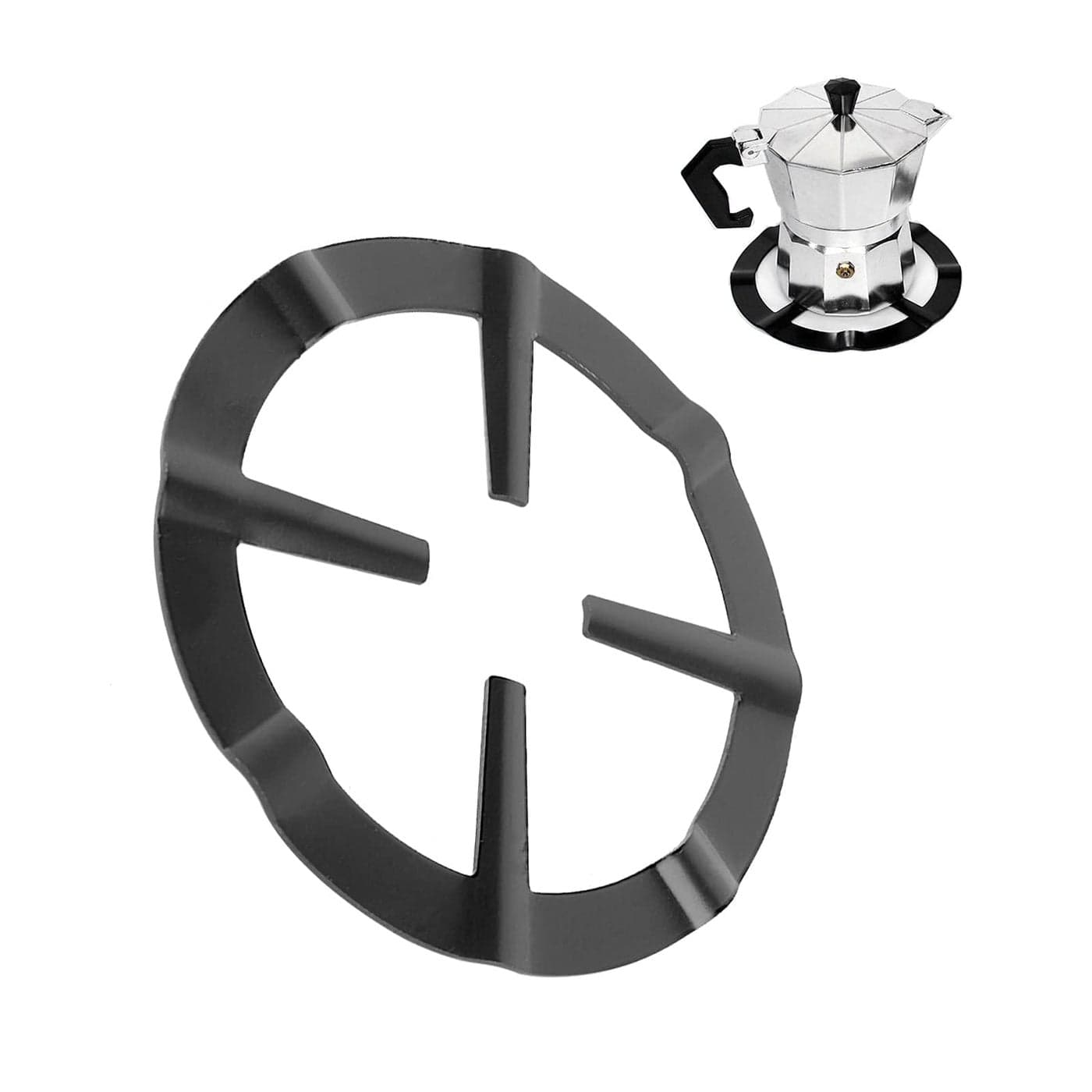 Agatige Gas Ring Reducer for Coffee Pot Cast Mocha Pot Pan Support NonStick Coating Iron Gas Stove Cooker Plate Coffee Pot Stand Reducer Ring Holder Base Trivet 133cm