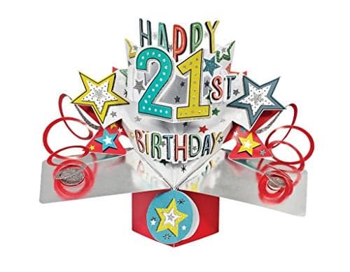 Happy 21st Birthday PopUp Greeting Card Original Second Nature 3D Pop Up Cards