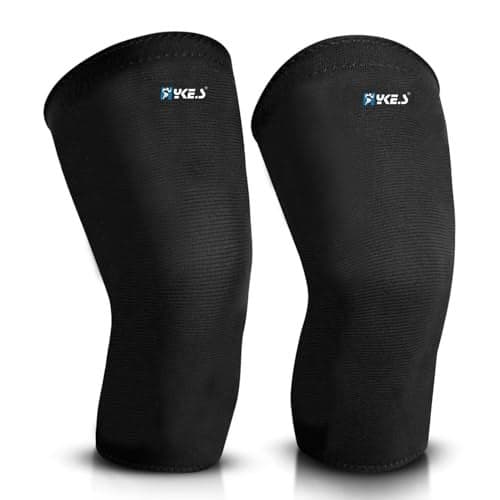 Hykes Knee Caps for Women for Pain Relief Bamboo Compression Sleeves Support for Gym Workout, Sports for Men- Black - Small