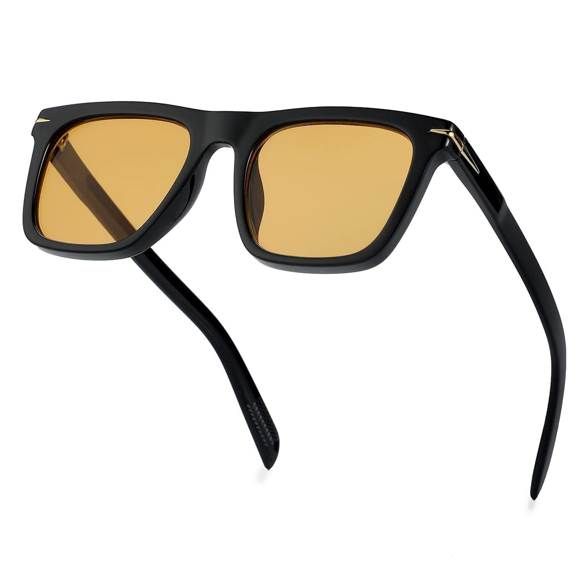 JOVAKIT Fashion Square Sunglasses for Men Women Trendy Flat Lens Sun Glasses Outdoor Sports Driving Sunnies UV400 Protection BlackOrange