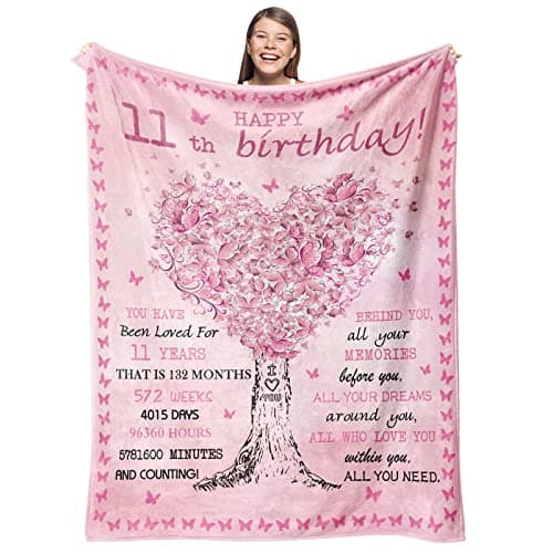 Gevuto 11 Year Old Girl Birthday Gift Ideas - 11th Birthday Gifts Decorations for Girls - Gifts for Girls Age 11 Throw Blanket 50"X60"