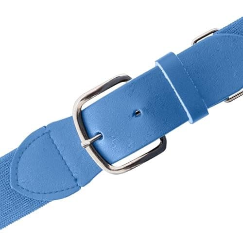 Champion Sports Baseball/Softball Uniform Belt - Comfort Nylon Stretch Fit Uniform Belt - Durable Leather Tab - Youth "18-32 Inches" - Columbia Blue
