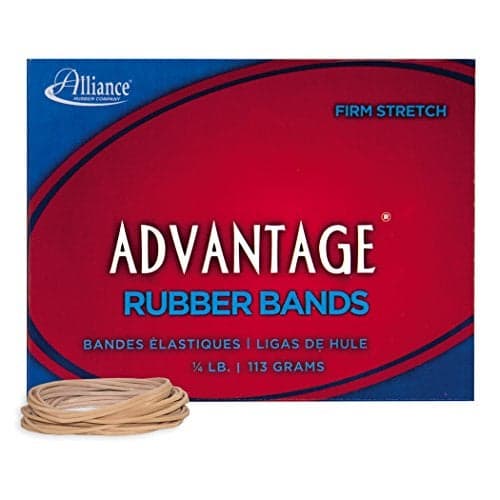 Alliance Rubber 26169 Advantage Rubber Bands Size #16, 1/4 lb Box Contains Approx. 450 Bands (2 1/2" x 1/16", Natural Crepe) Beige