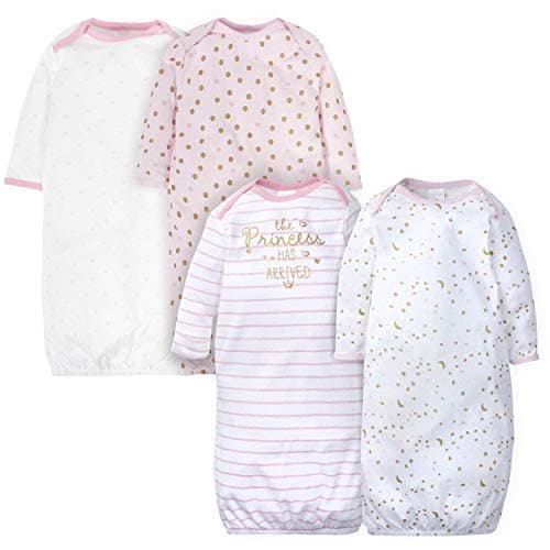 GerberBaby Girls4-Pack Sleeper GownCastle0-6 Months