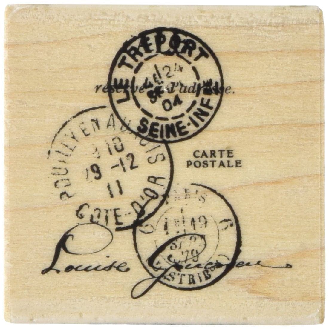 Inkadinkado French Postcard Wood Stamp for Card Decorating and Scrapbooking 2 W x 2 L