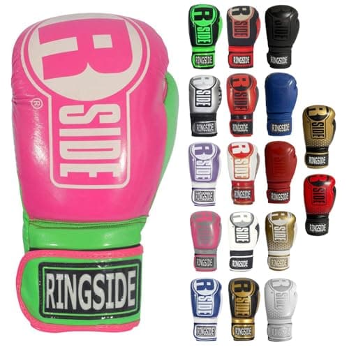 Ringside Unisex Adult FTG1 PK/LM S/M Boxing Gloves, Pink/Lime, S/M US