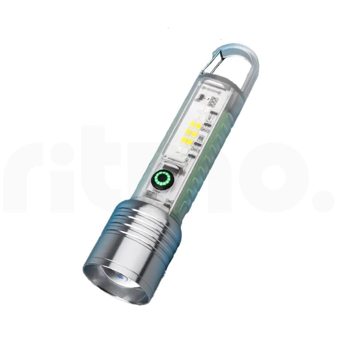 Ritmo Torch Light Strong Zoom Led Rechargeable Handheld Flashlight Flashlights with 8 Light ModesFlashlight with Handle Rechargeable LED Torch Light