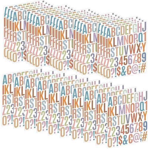 Letter Stickers 30 Sheets 1500 PCS Large Alphabet Sticker 2 Inch Vinyl Self Adhesive Stick on Stickers for Water Bottles Cup Mailbox Craft Scrapbooking Boho Classroom Decor Morandi Colors