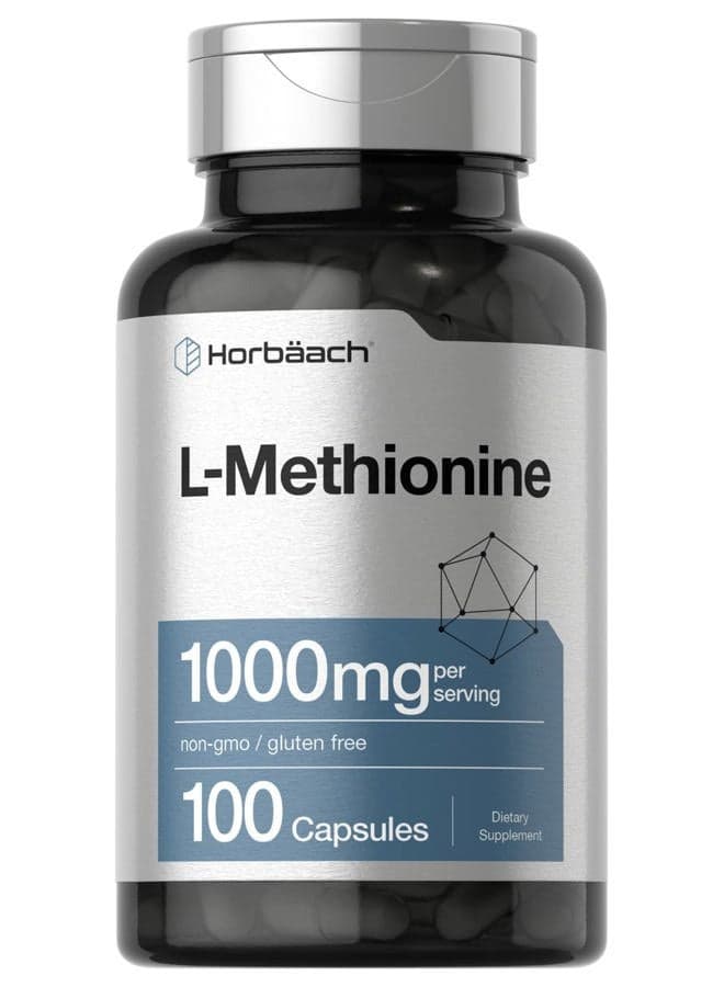 L-Methionine 1000mg | 100 Capsules | Non-GMO, Gluten Free | Free Form Supplement