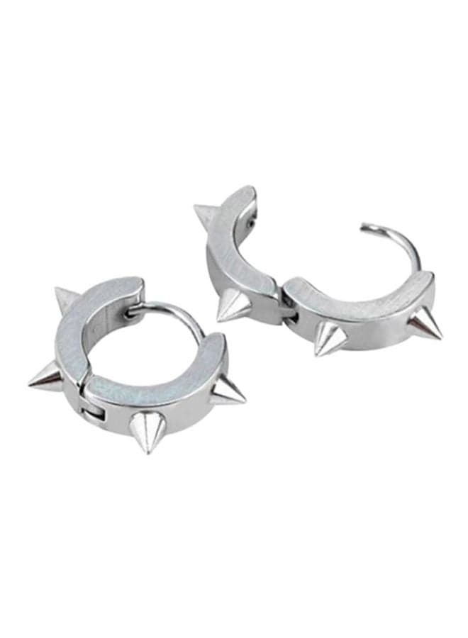 Titanium Steel Punk Rivet Hoop Earrings