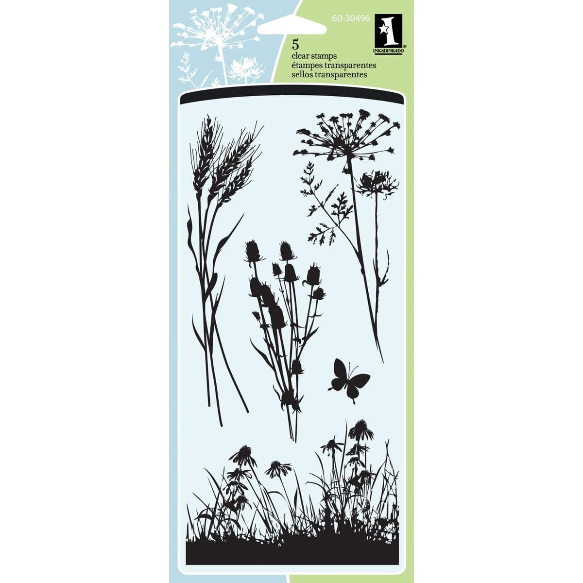 Inkadinkado Meadow Floral Clear Stamp Set 5 pc