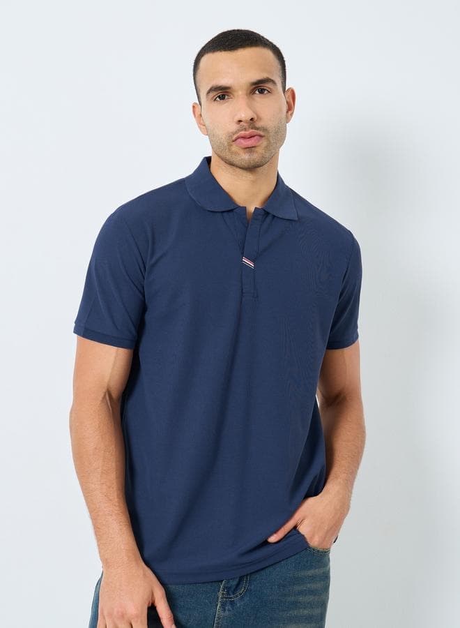 Styli Men Regular Fit Polo with Side Button Detail