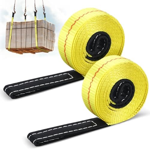 Shappy 2 Pcs 10' x 1" Lifting Sling Straps 6600lbs Capacity Heavy Duty Lifting Nylon Sling Web Slings Tree Saver Recovery Strap for Constructions, Steel, Trailer