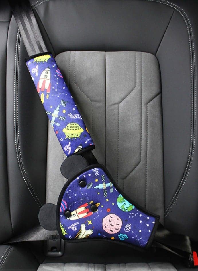2 pcs Universe Kids Seat Belt Covers Belly Pad Head-Rest Seat Belt Pillow Adjuster&Covers Belly Shoulder Support Cute Carton Toddler Safety Seatbelt Pad for Boys Girls