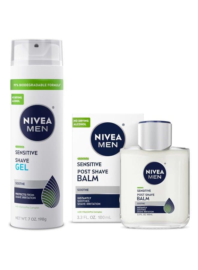 Nivea Men Sensitive Shaving Skin Care Set, Sensitive Shave Gel and Sensitive Post Shave Balm, 2 Pack
