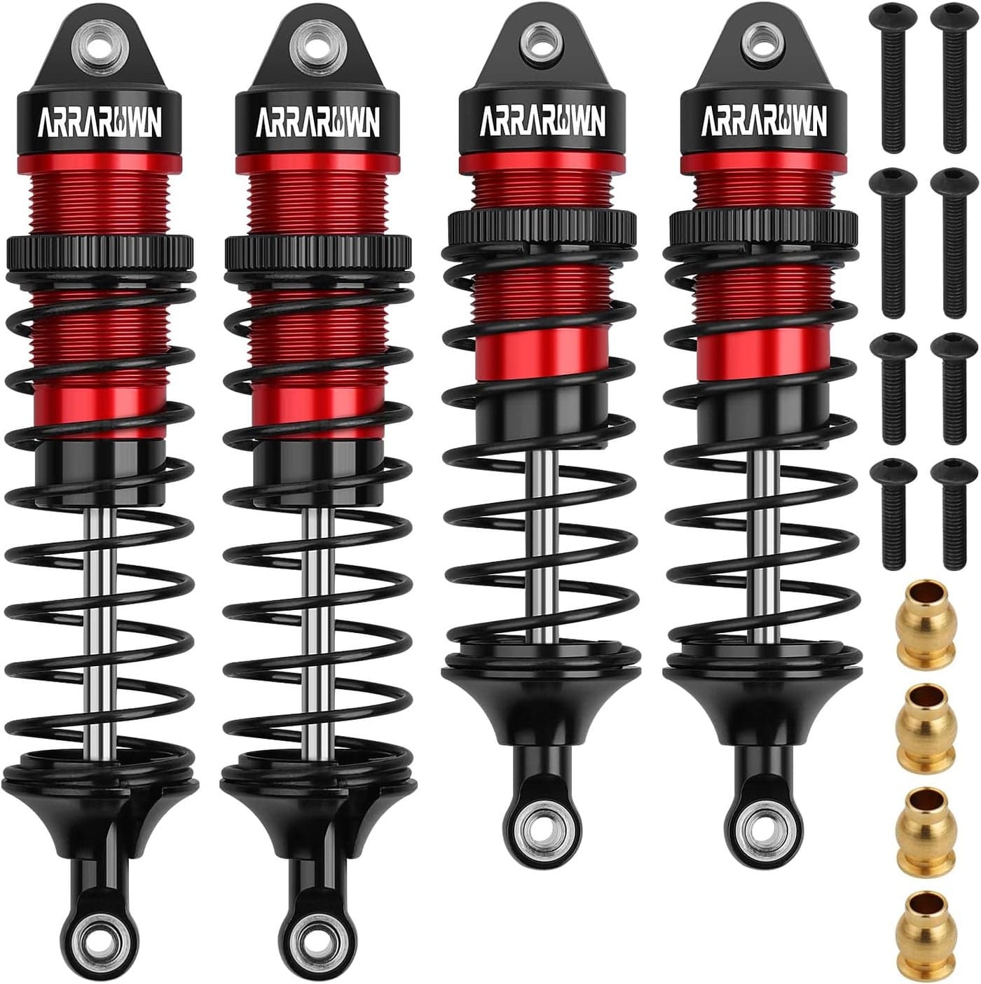 ARRAROWN 4PCS 1/10 RC Shocks Front & Rear Shock Absorber Set for Traxxas Slash/Rustler/Stampede VXL