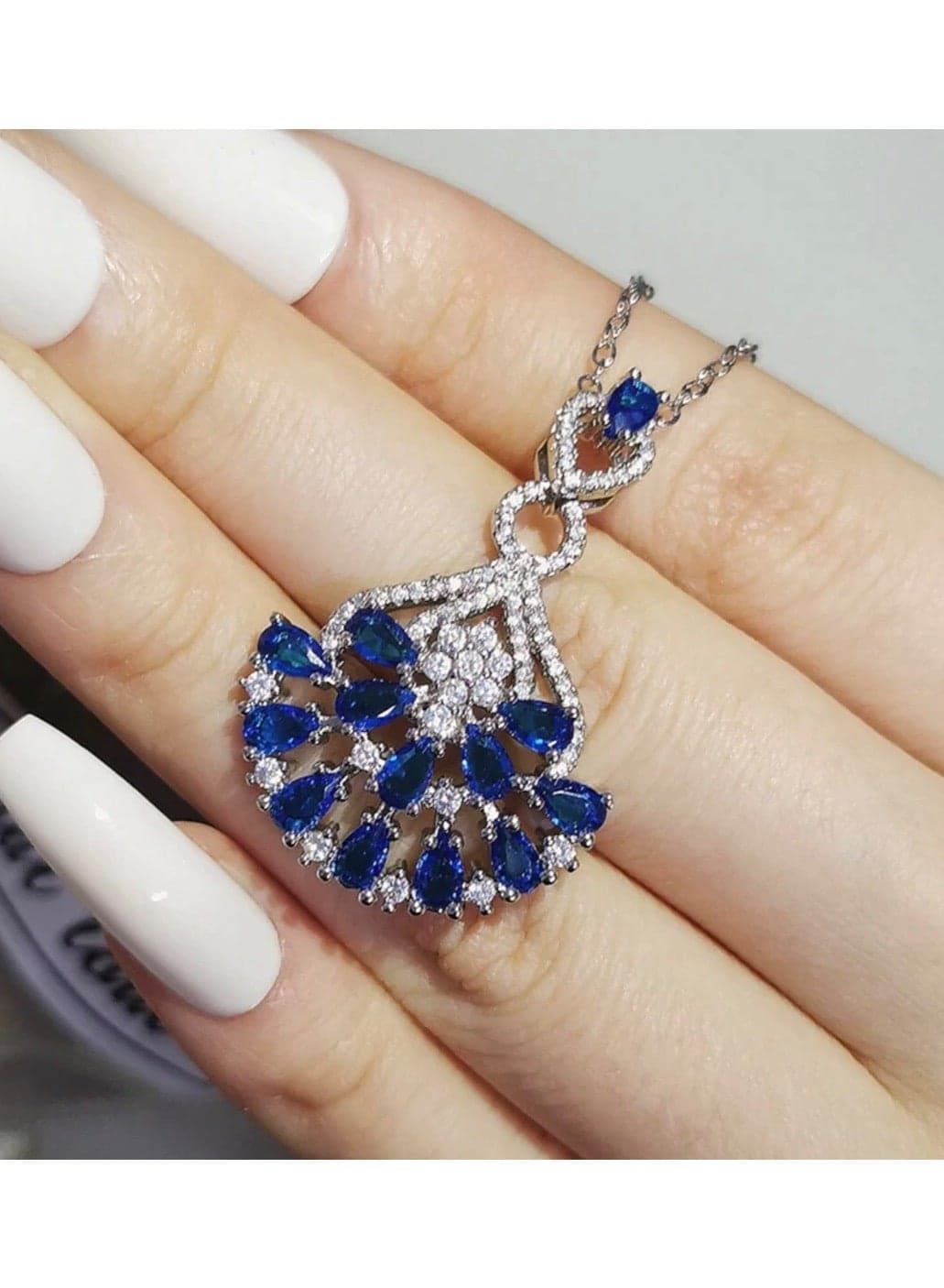 925 Sterling Silver Plated Necklace Inlaid With Cubic Zirconia
