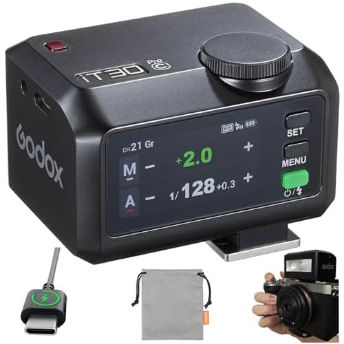GODOX iT30 Pro C IT30Pro Mini Flash for Canon Camera, TTL Auto-Exposure, TouchScreen, 2.4G Wireless 1/8000 HSS Speedlight, 1.5s Recycle, 560 Flashes, Built-in Diffuser and Battery, USB-C Fast Charging