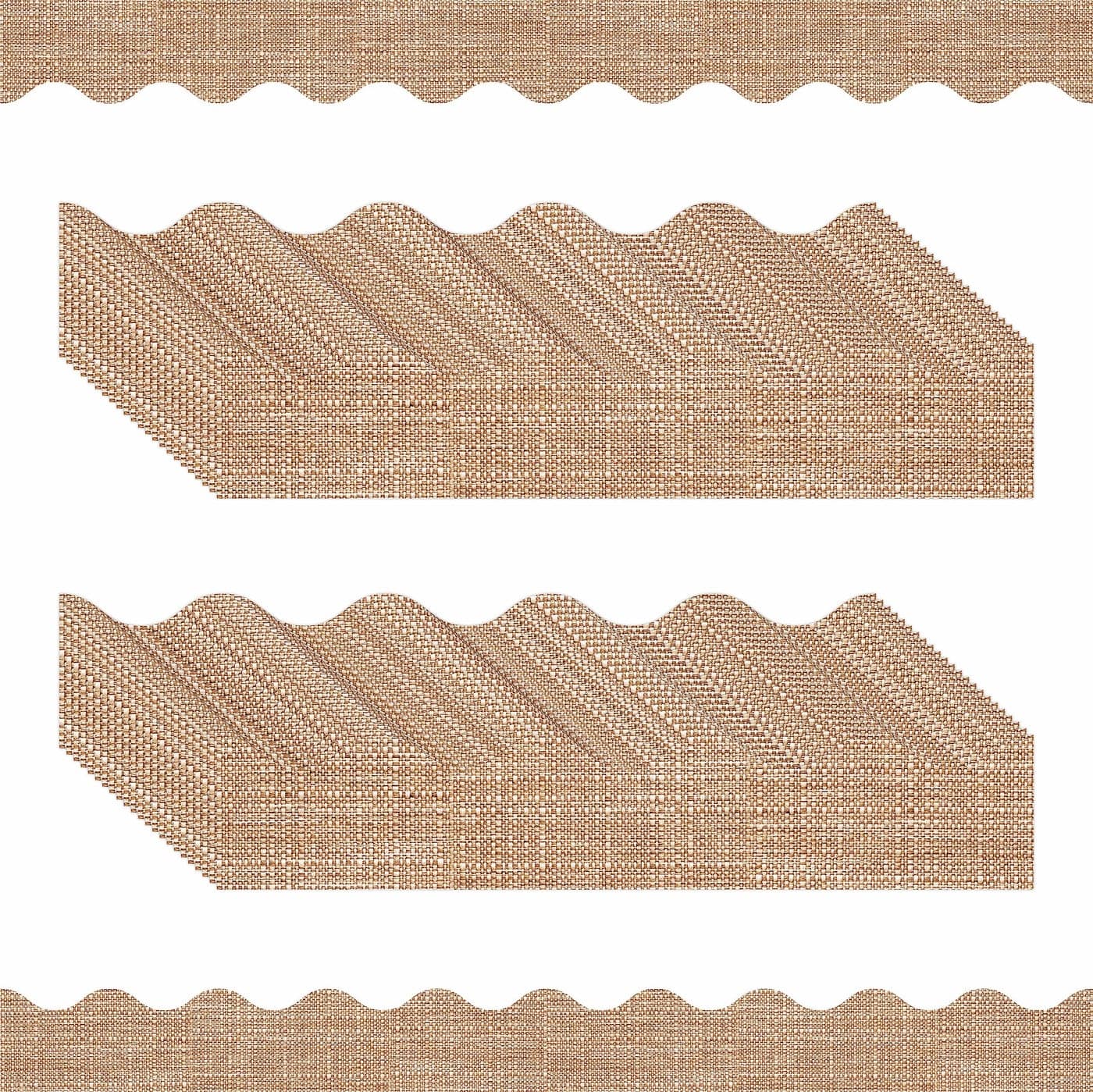 60 Feet Bulletin Board Border 49 Sheets Burlap Scalloped Border Trim Board Border with Wavy Line Design Decoration for School Classroom Offices