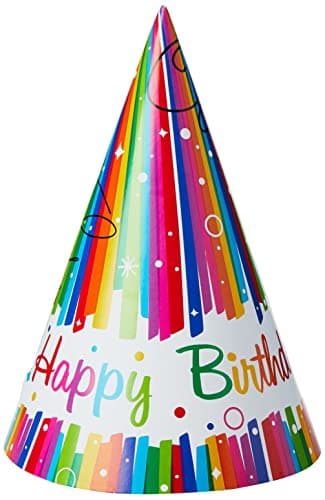 Multicolor Rainbow Ribbons Birthday Paper Party Hats Pack Of 8 Vibrant Paper Hats Perfect For Kids Adults One Size Fits All