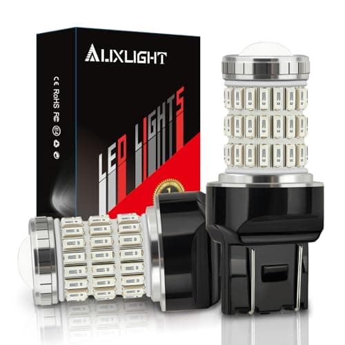 AUXLIGHT 7440 7441 7443 7444 T20 992 W21W LED Bulbs Brilliant Red, Ultra Bright 60-SMD LED Replacement for Brake/Tail Lights, Blinker Lights, Turn Signal/Parking or Running Lights (Pack of 2)