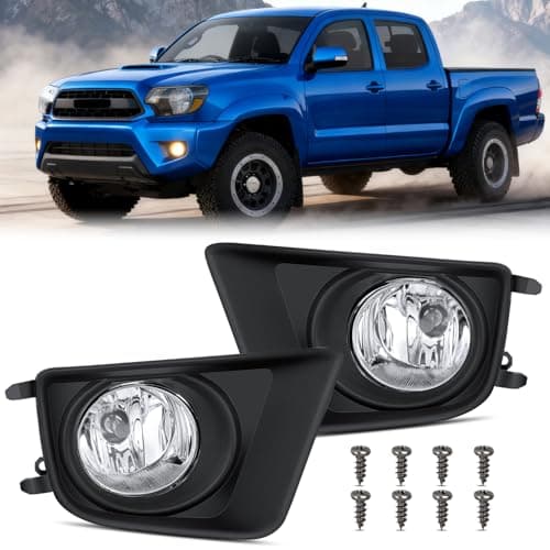 Nilight Fog Lights Assembly Compatible with 2012 2013 2014 2015 Toyota Tacoma Clear Lens Driver and Passenger Side H11 12V 55W Bulbs