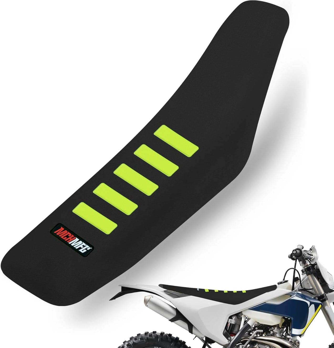 MCHMFG Ribbed Seat Cover for Motorcycle Dirt Bikes - Black