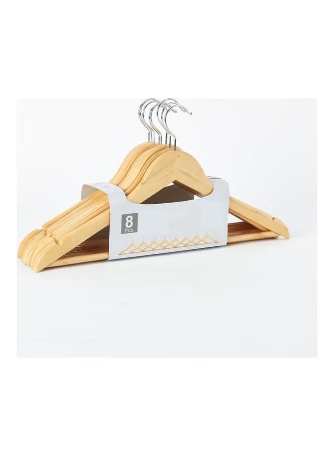 8-Piece Forest Wooden Hanger Set Brown 23 x 44.5cm